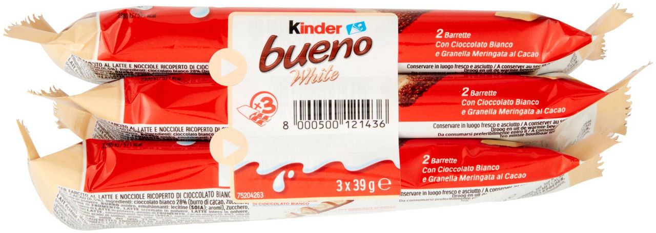 SNACK KINDER BUENO WHITE FERRERO T.3 MULTIPACK GR. 117 - Immagine 51