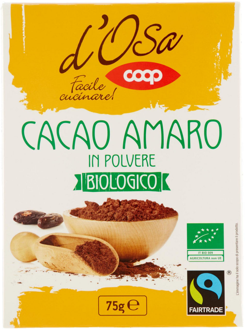 Cacao d'osa coop amaro bio fairtrade in polvere scatola g 75
