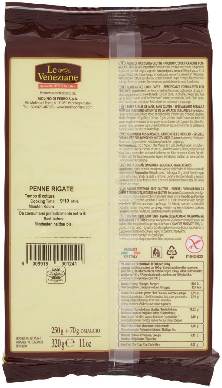 PENNE SENZA GLUTINE 250 g+70 g omaggio - 2
