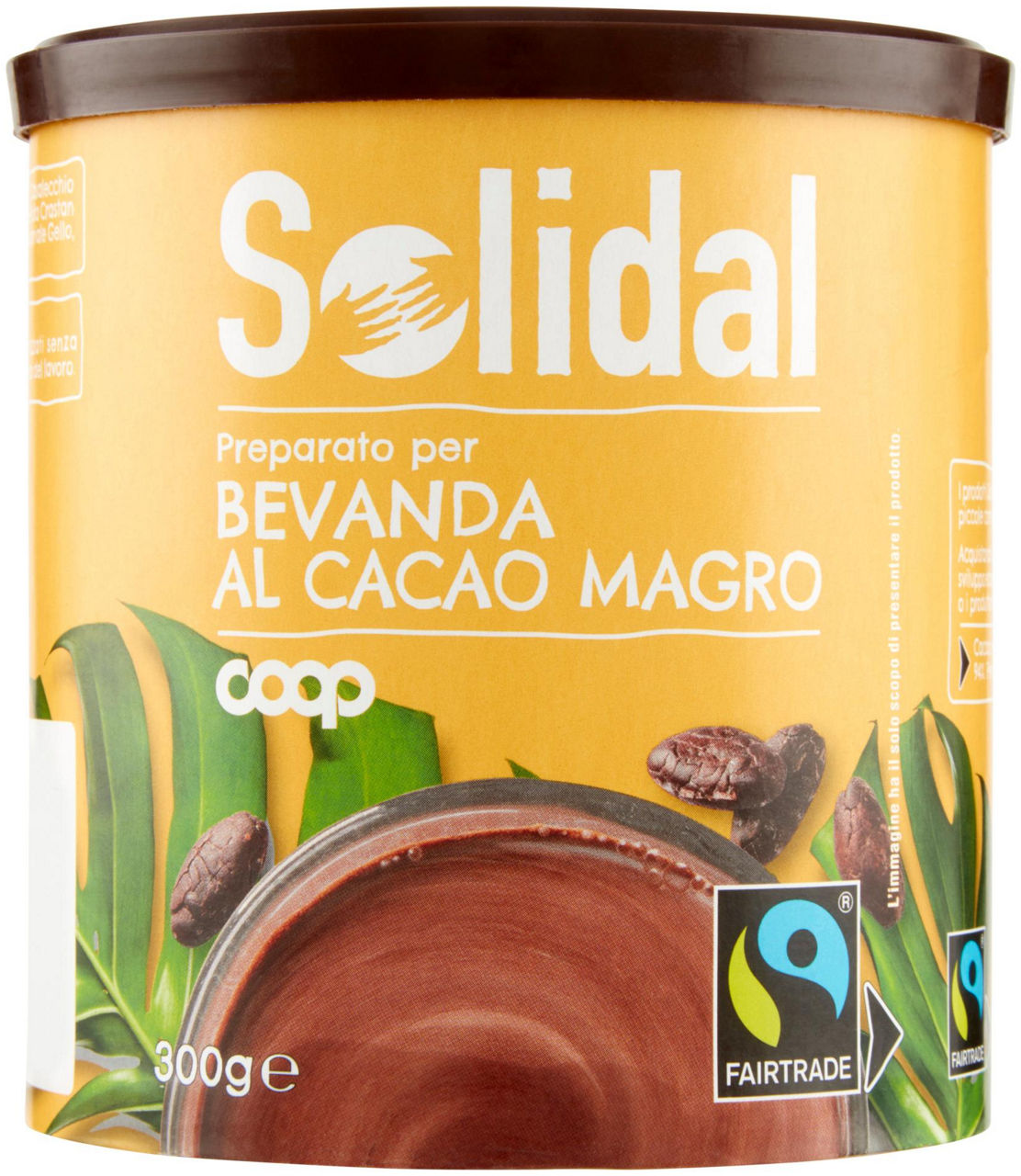 Preparato solubile a base di cacao solidal coop barattolo g 300