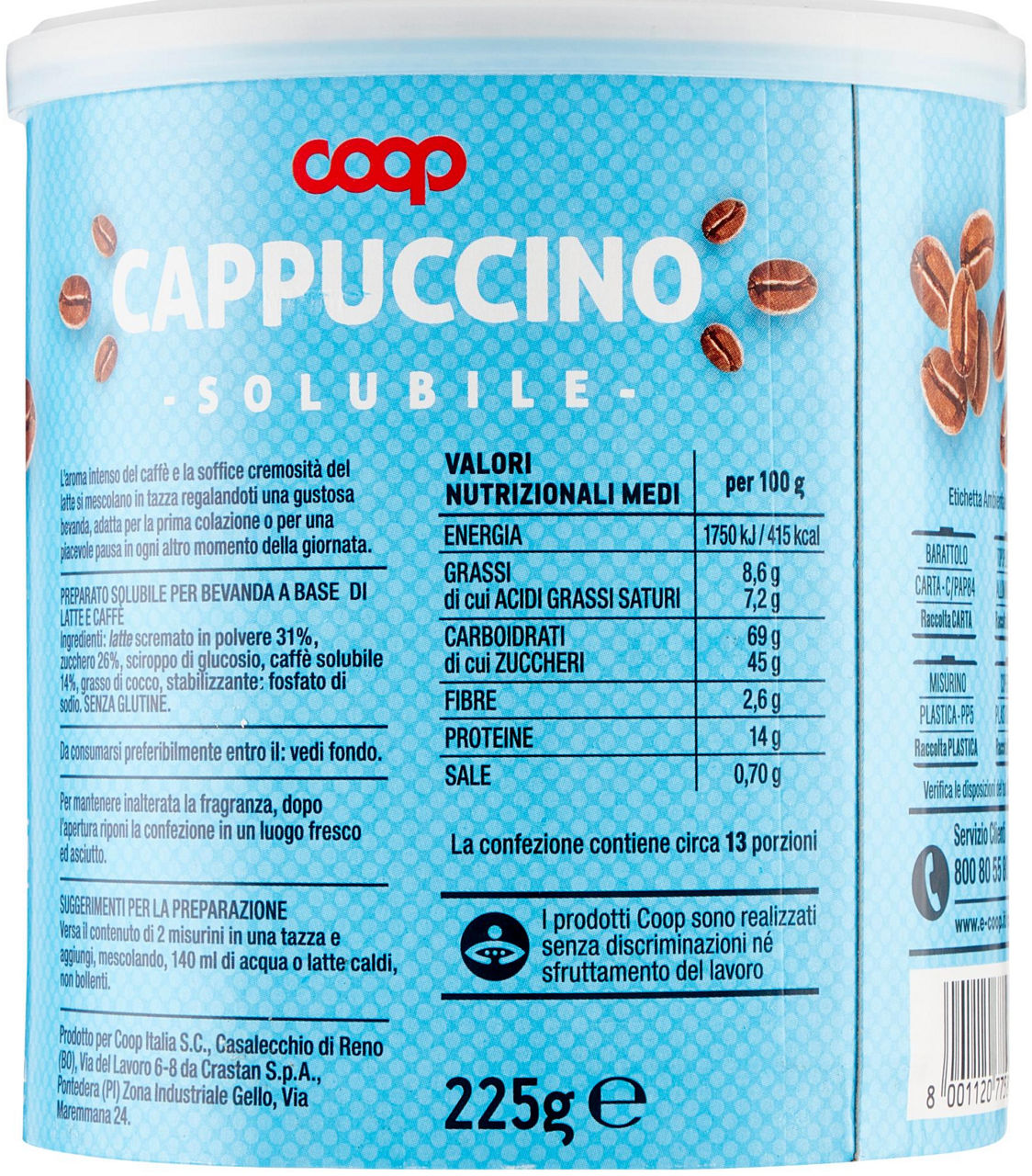 CAPPUCCINO SOLUBILE COOP225G - 2
