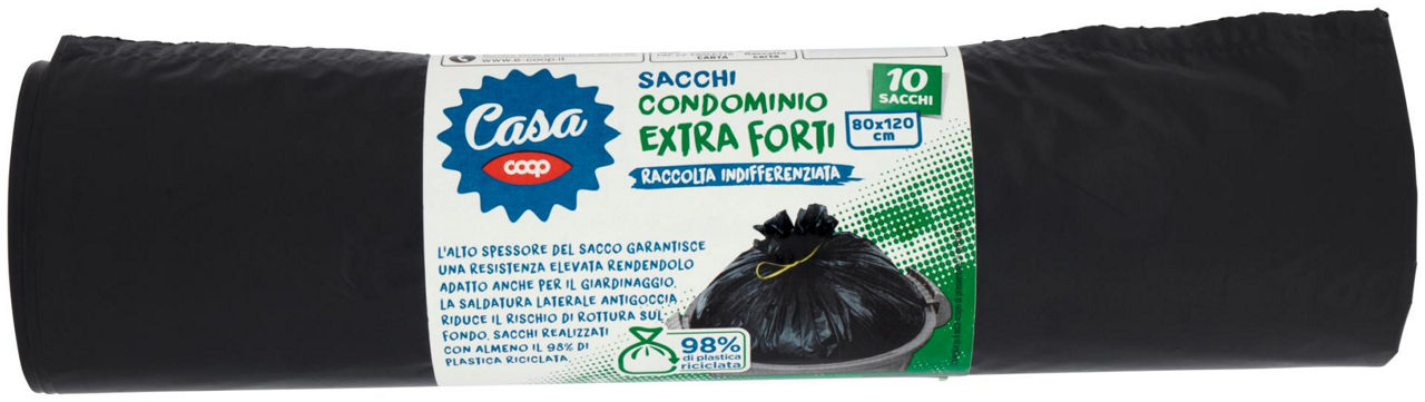 Sacchi nettezza condominiali extra forti coop casa 80x120 laccetti pz.10