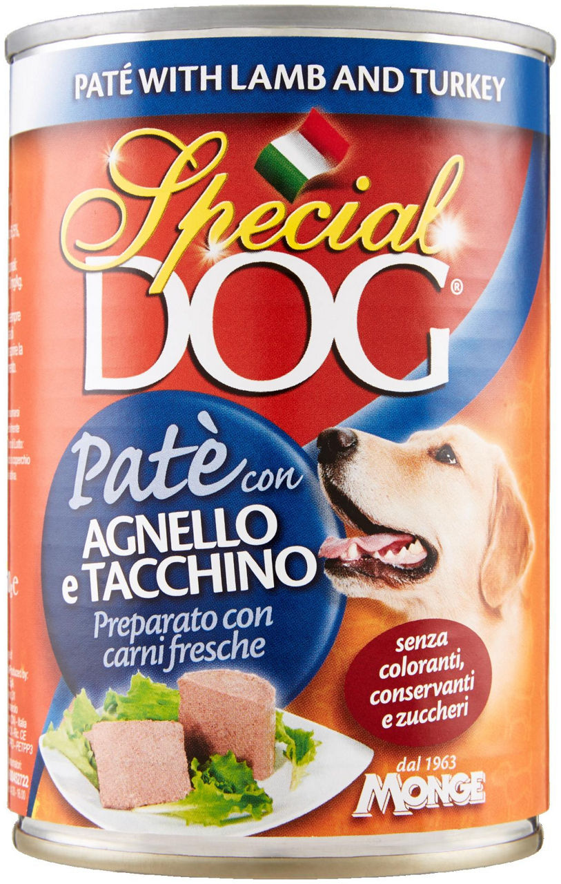 PATE CANE AGNELLO E TACCHINO SPECIAL DOG LATTINA GR. 400 - 0