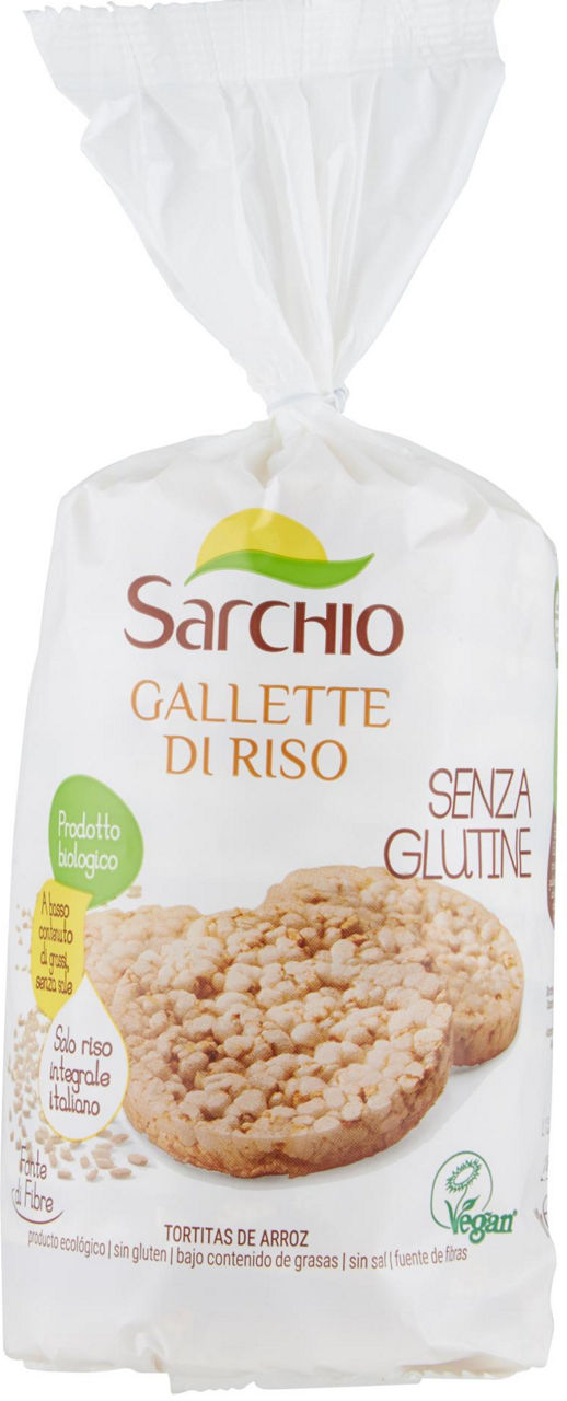 Gallette di riso senza sale senza glutine sarchio sacchetto gr.100