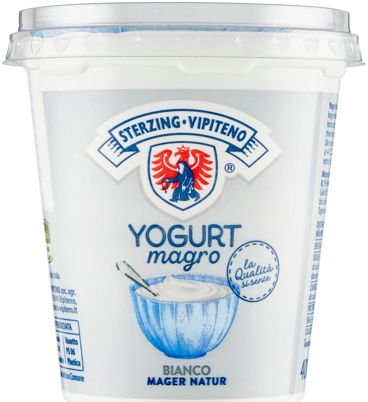 Yogurt magro vipiteno bianco barattolo g 400 test
