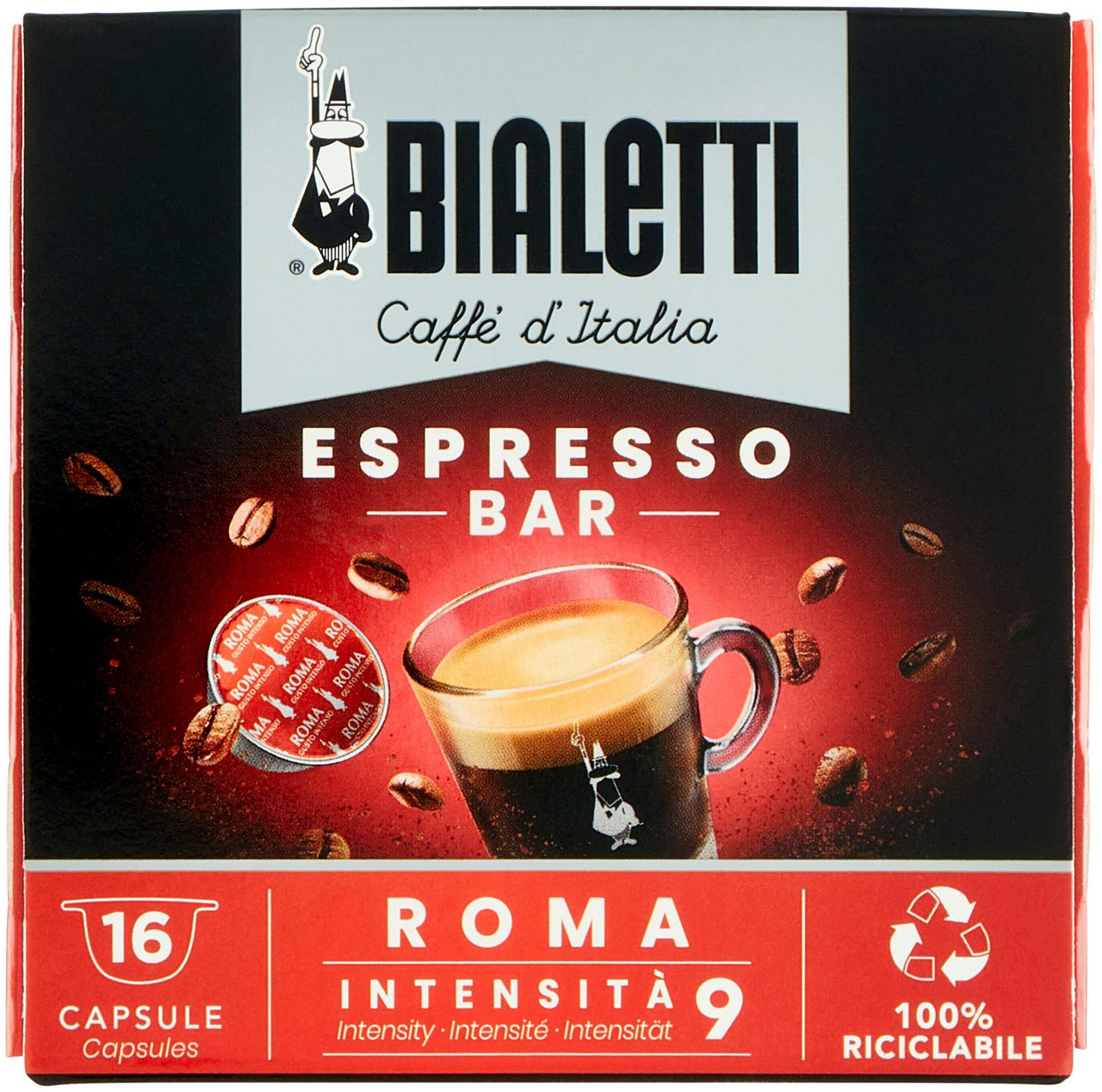 Caffe' 16 capsule bialetti roma gusto forte gr 112