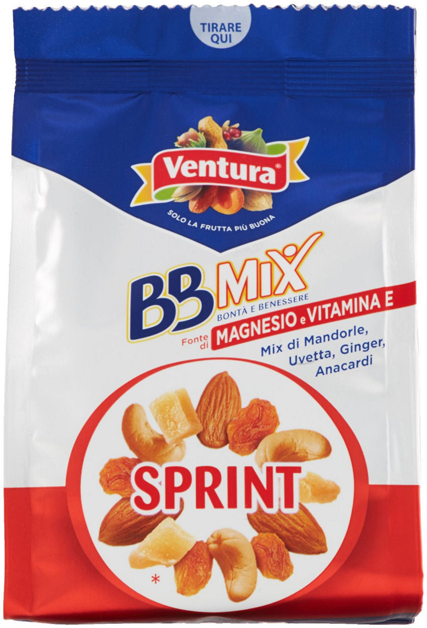 BBMix Sprint mandorle, uvetta, ginger, anacardi 150 g - 0