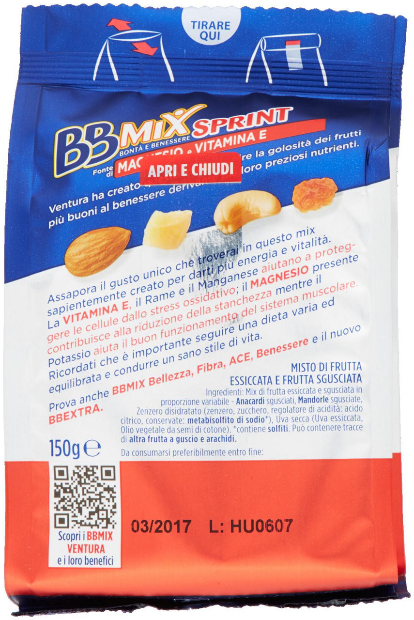 BBMix Sprint mandorle, uvetta, ginger, anacardi 150 g - 2