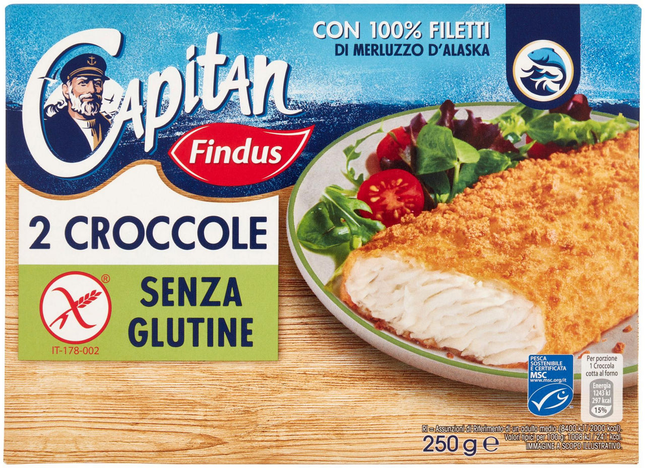 2 croccole senza glutine msc capitan findus scatola g 250