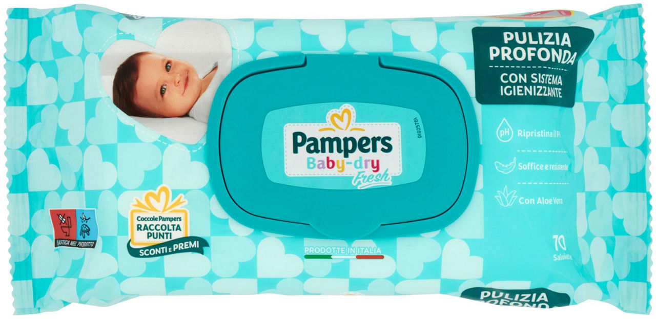 Salviette baby pampers baby dry pz 70