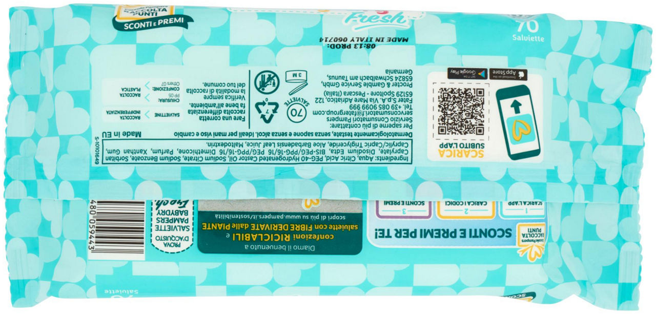 SALVIETTE BABY PAMPERS BABY DRY PZ 70 - 2