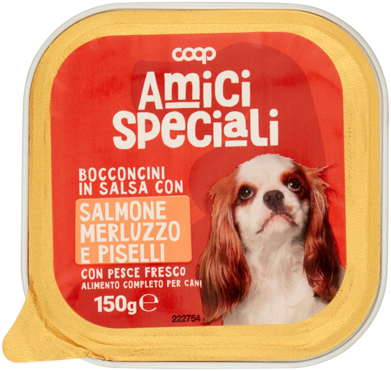 BOCCONCINI CANE SALMONE/MERLUZZO/PISELLI AMICI SPECIALI COOP VASCHETTA 150G - Immagine 01