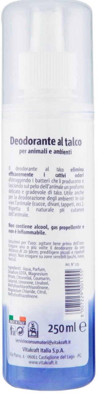 DEODORANTE SPRAY PER GATTI AL TALCO FLACONE 250 ML - Immagine 21