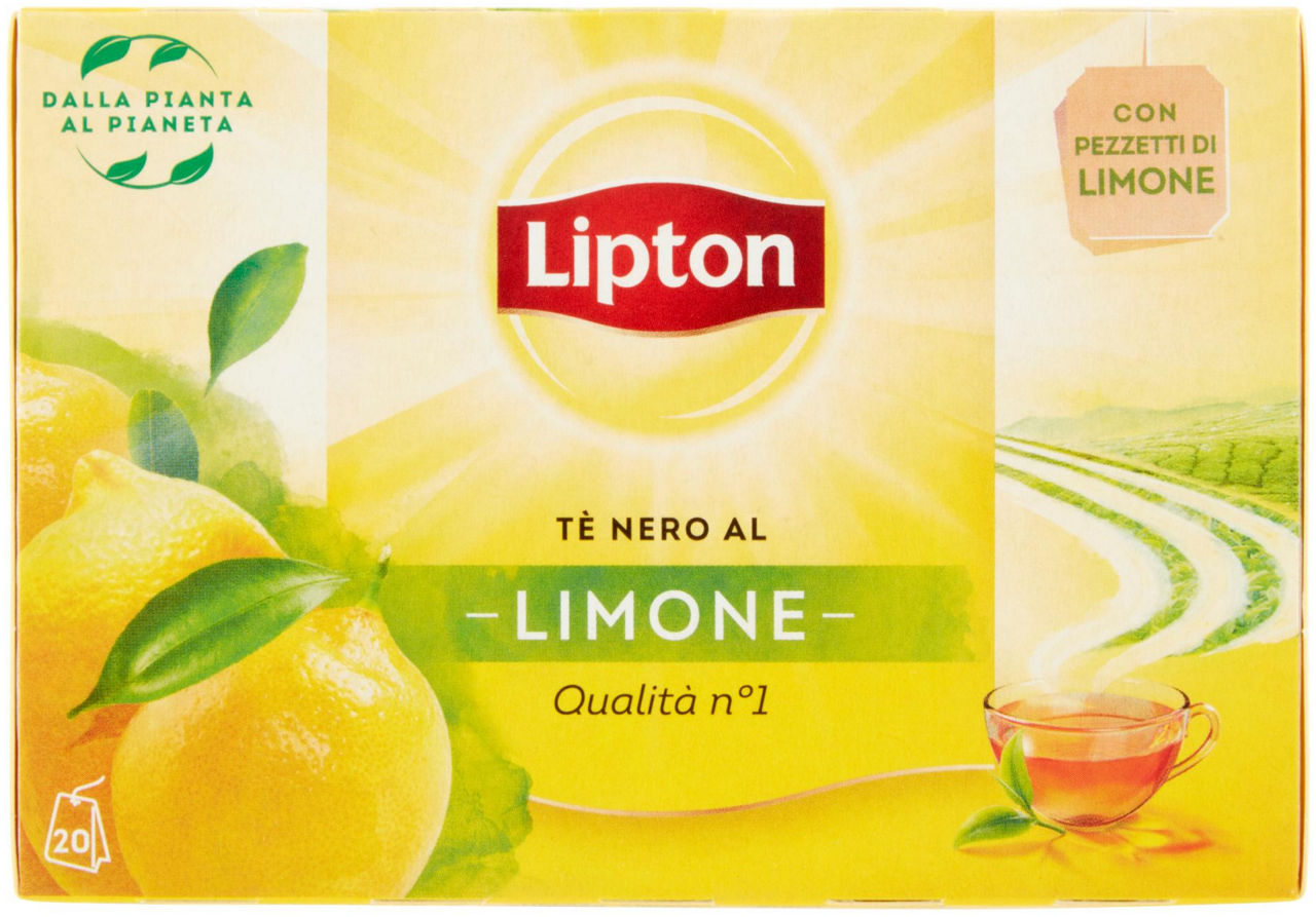 Te lipton nero al limone qualita' n.1 20 filtri scatola g 30