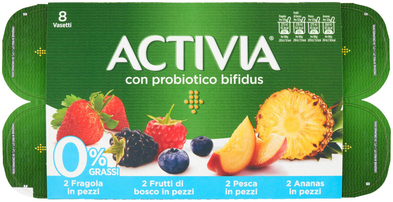 Activia 0% frutta mix 8x125 g