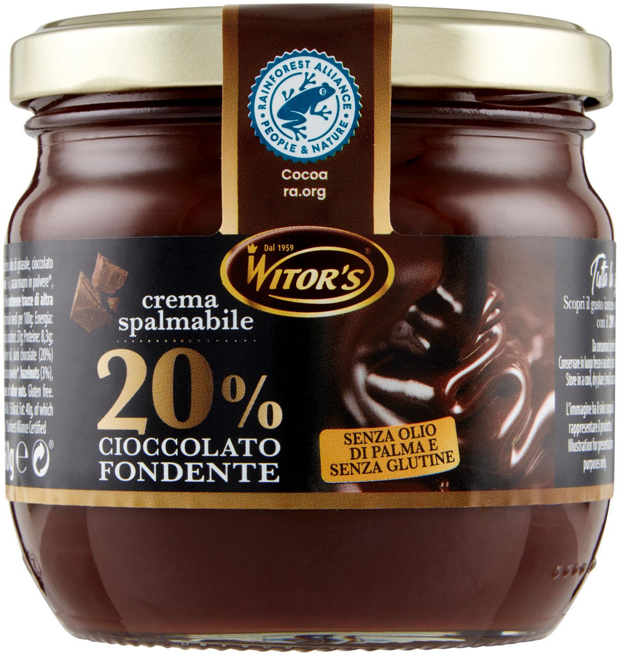 Crema spalmabile 20% Cioccolato Fondente 360 g - 0