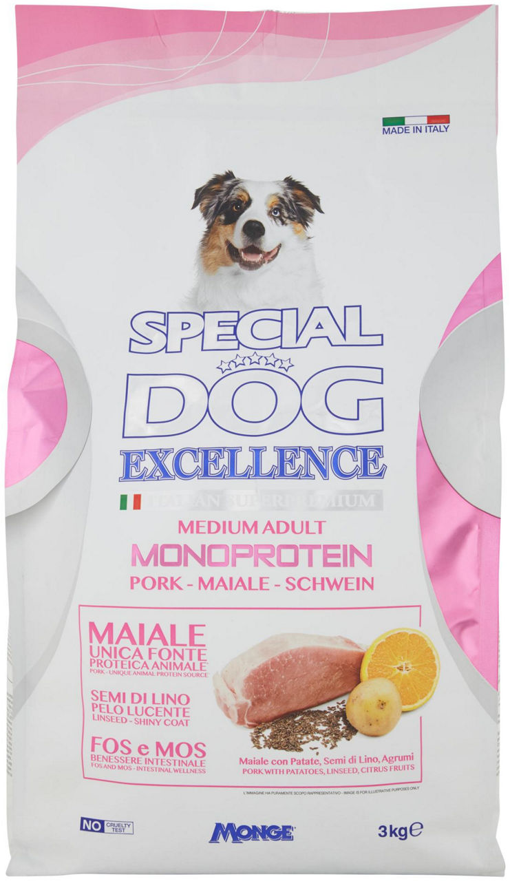 Crocchette special dog excellence medium monoproteico maiale 3kg