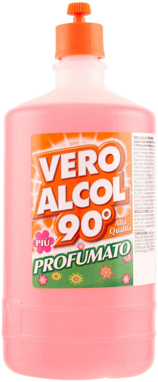 ALCOOL VERO DENATURATO 90 GRADI  CON PROFUMO LAVANDA COLORE ROSSO FL.ML.500 - 0