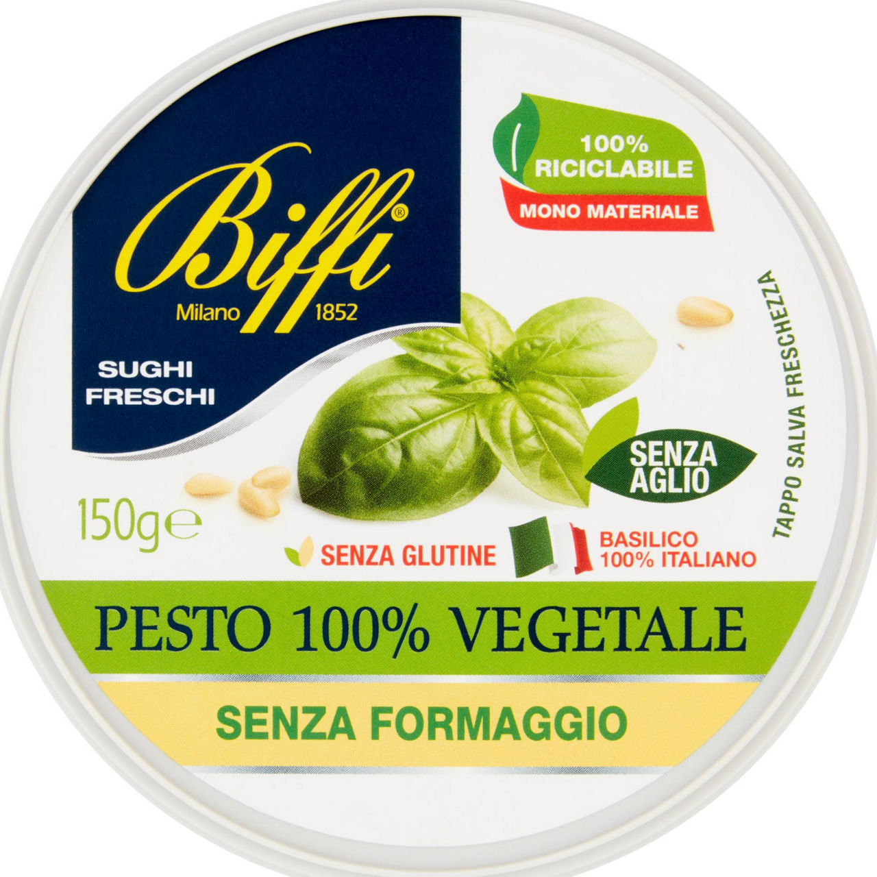 Pesto senza formaggio 100% vegetale fresco biffi g 150
