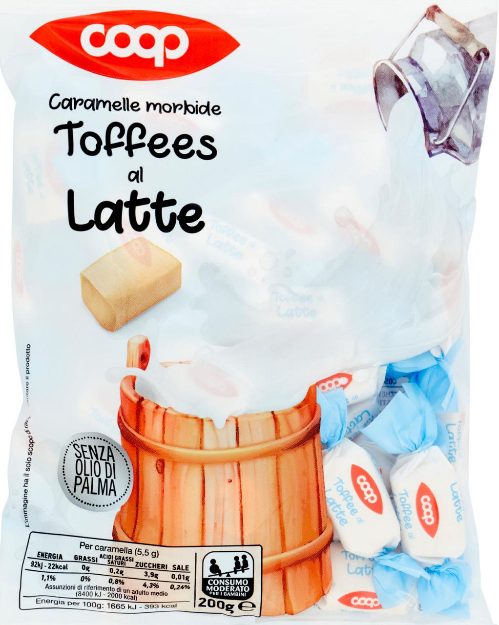 Caramelle morbide toffees al latte 200 g