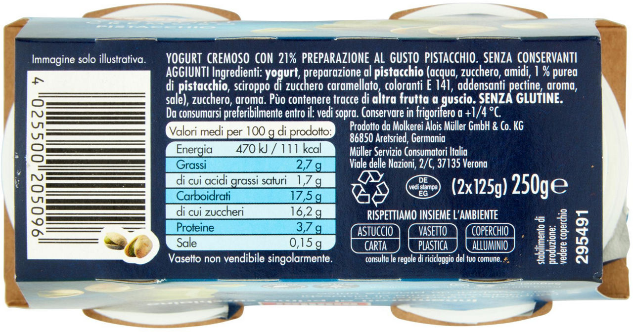 Yogurt cremoso al pistacchio 2 pz da 125 gr - Immagine 51