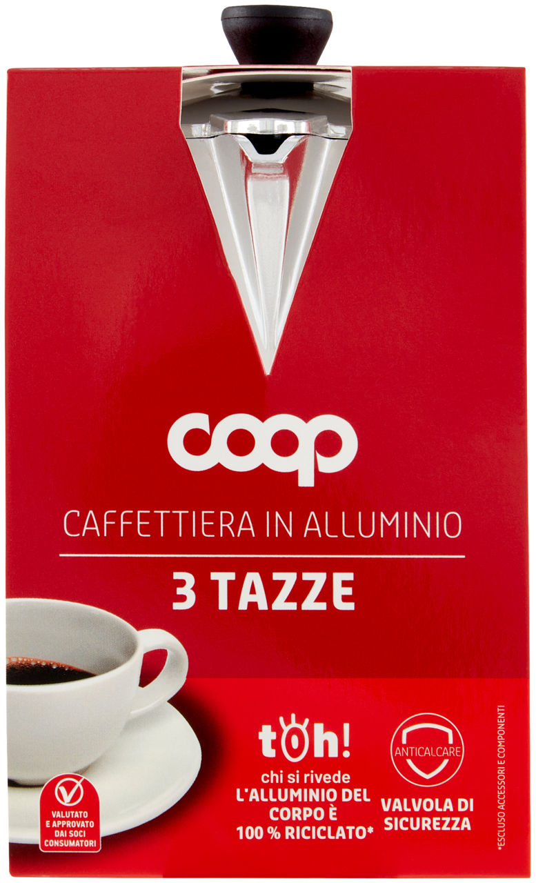 CAFFETTIERA 3 TZ COOP 10 FACCE IN ALLUMINIO COOP TOH! CHI SI RIVEDE - 0