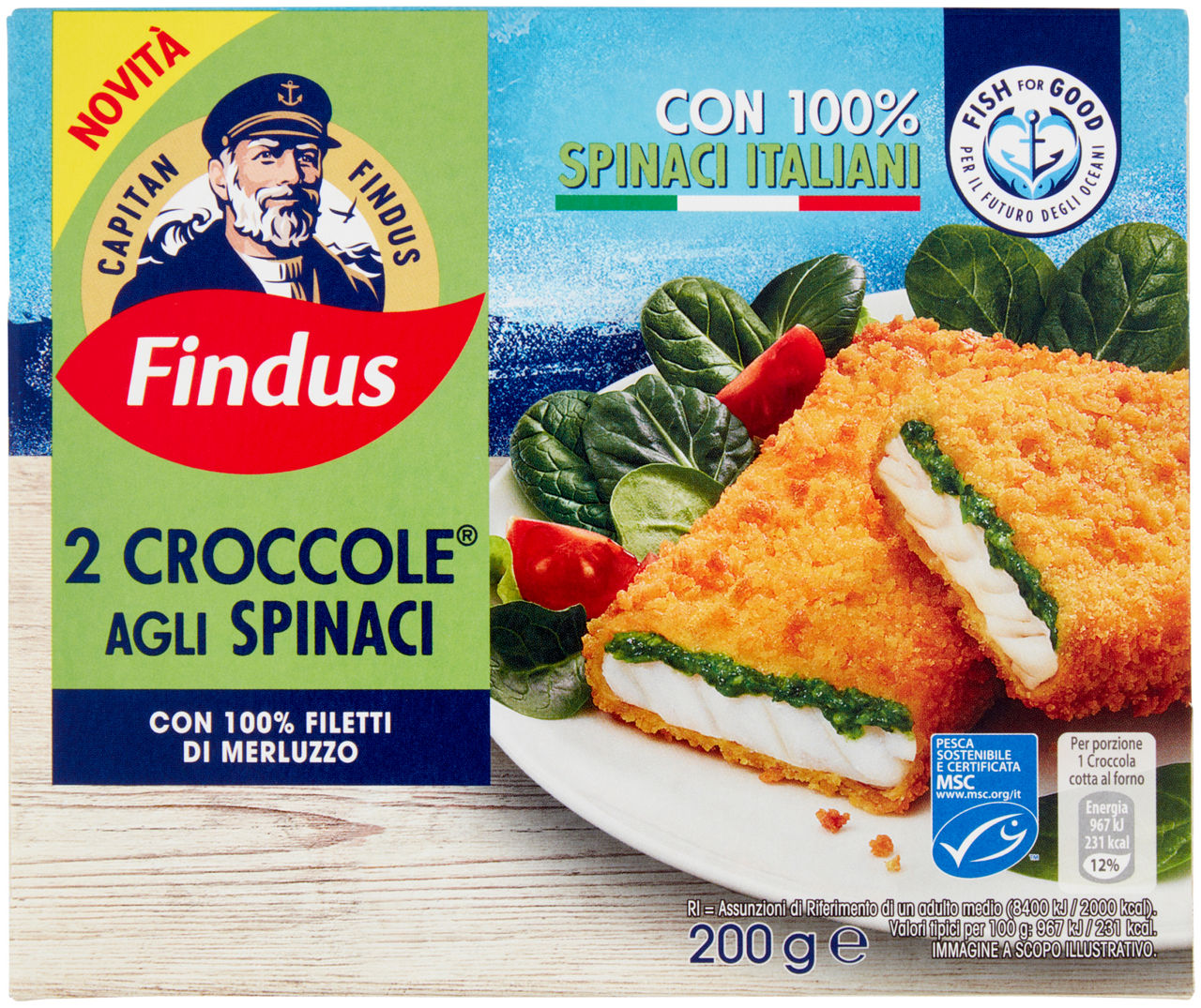 Croccole agli spinaci con merluzzo gr 200 - 0