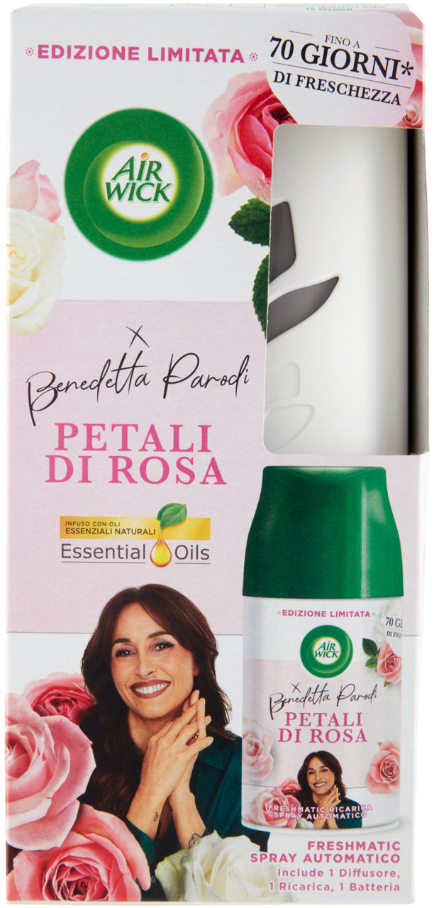 Deo ambienti airwick freshmatic base + ricarica rosa limited edition ml250