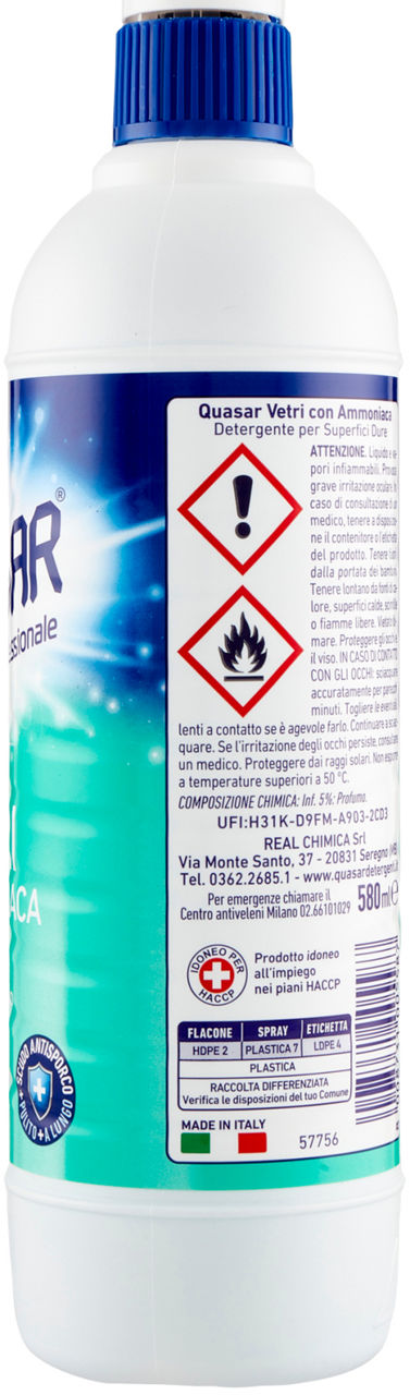 DETERGENTE VETRI QUASAR CON AMMONIACA SPRAY ML.580 - Immagine 31