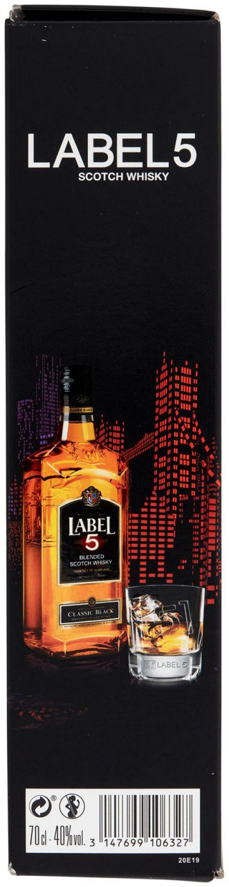 SCOTCH WHISKY LABEL5 40 GRADI SCATOLA ML 700 + 2 BICCHIERI - Immagine 11