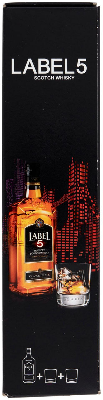 SCOTCH WHISKY LABEL5 40 GRADI SCATOLA ML 700 + 2 BICCHIERI - Immagine 31