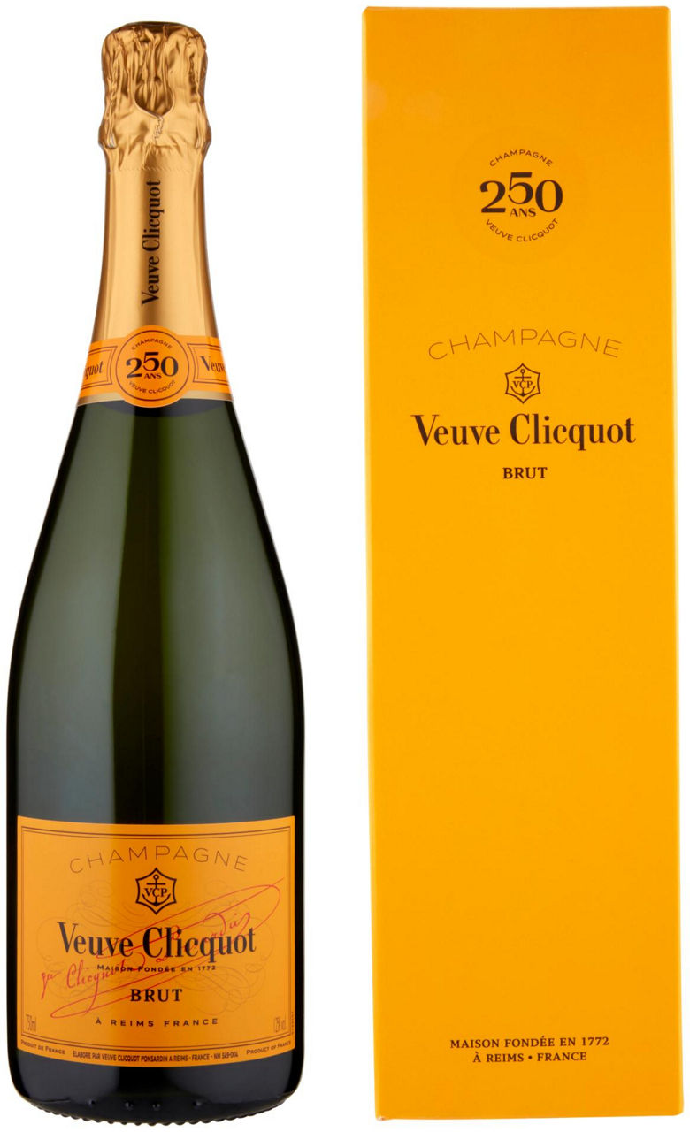 Champagne veuve clicquot brut yellow label eco astuccio ml 750