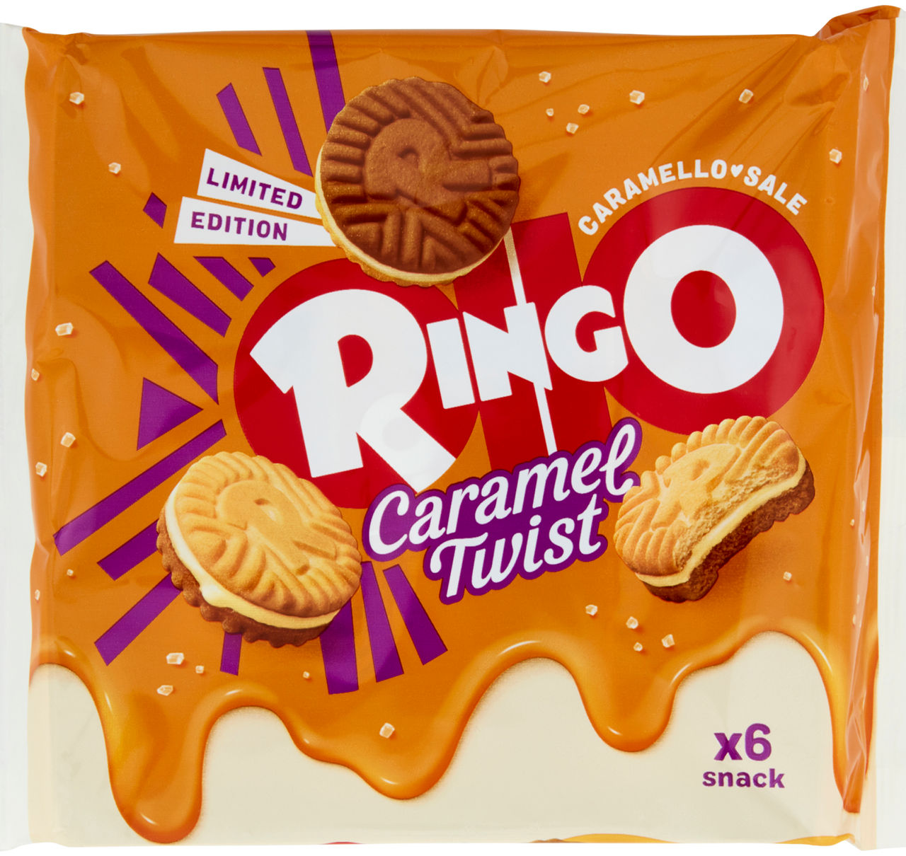 Biscotti farciti caramel twist 165 gr - Immagine 01