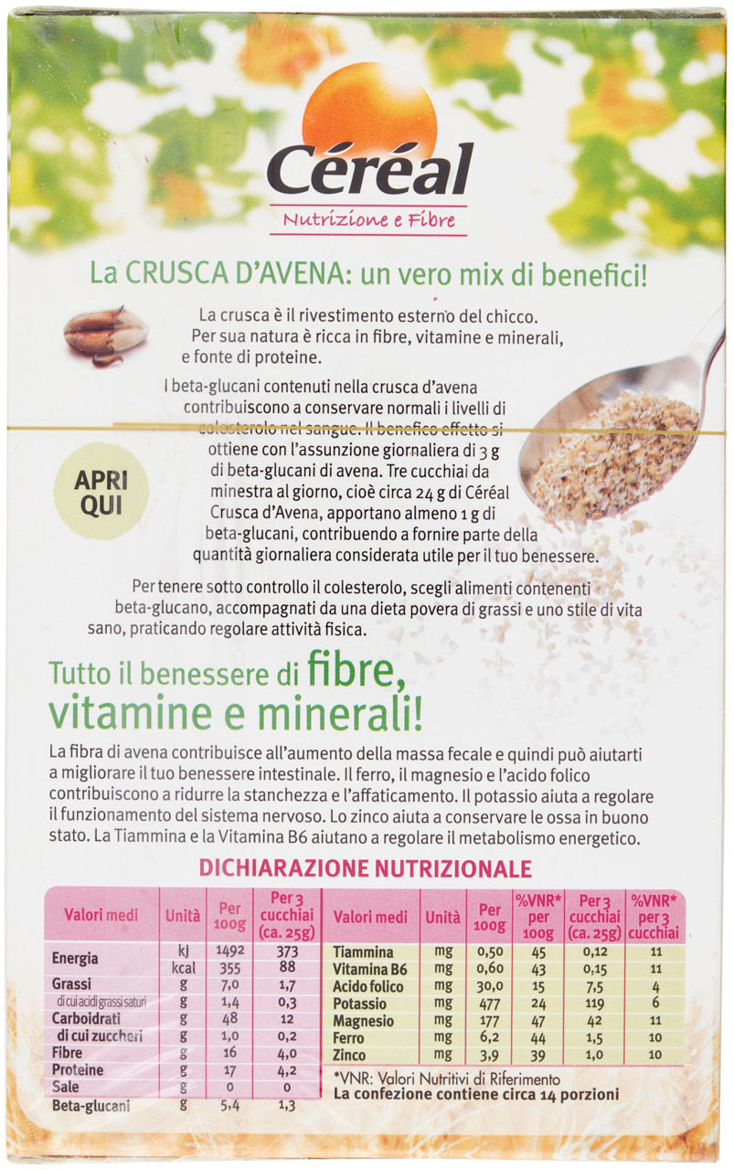 CRUSCA D'AVENA CEREAL SCATOLA G 360 - 2