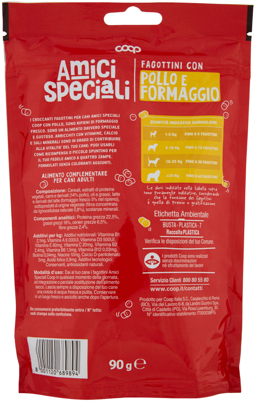 FAGOTTINI POLLO RIPIENI FORMAGGIO AMICI SPECIALI COOP G90 - Immagine 21