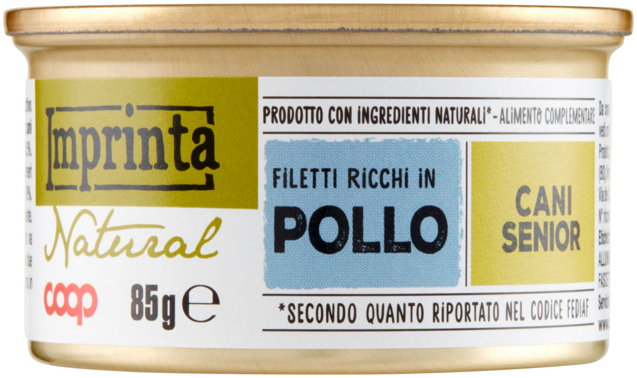 UMIDO CANE FILETTI NATURALI PER CANI SENIOR POLLO IMPRINTA COOP G 85 - Immagine 01