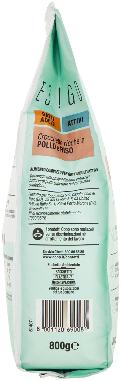 SECCO GATTO CROCCHETTE GATTI ATTIVI POLLO/RISO ESIGO COOP G800 - Immagine 11