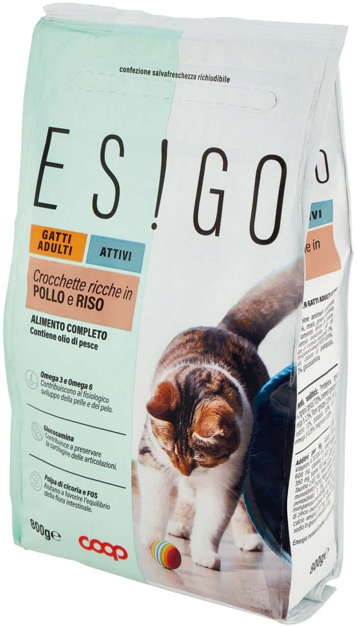 SECCO GATTO CROCCHETTE GATTI ATTIVI POLLO/RISO ESIGO COOP G800 - Immagine 61