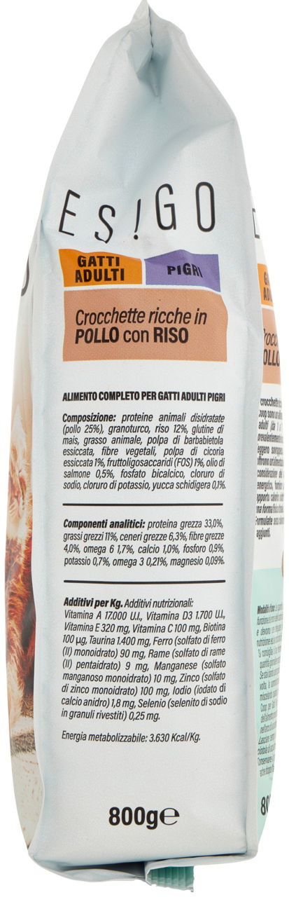 SECCO GATTO CROCCHETTE GATTI PIGRI POLLO E RISO ESIGO COOP G800 - Immagine 31