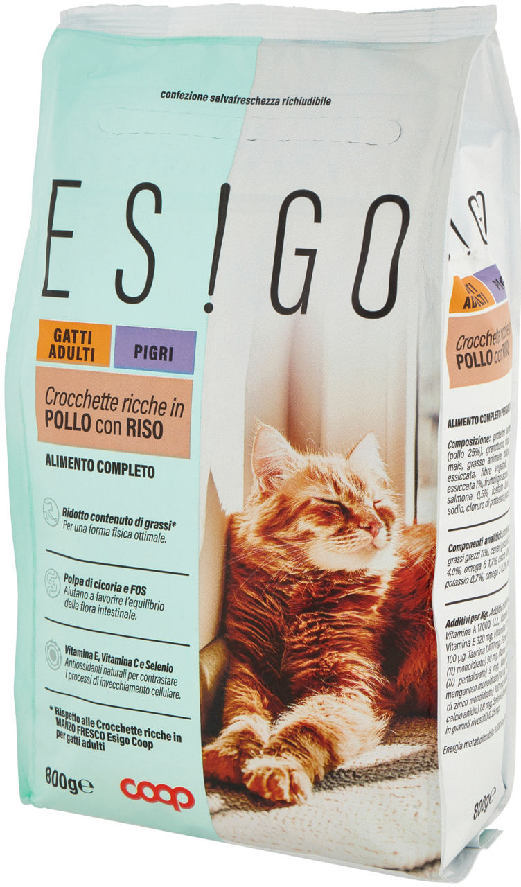 SECCO GATTO CROCCHETTE GATTI PIGRI POLLO E RISO ESIGO COOP G800 - Immagine 61