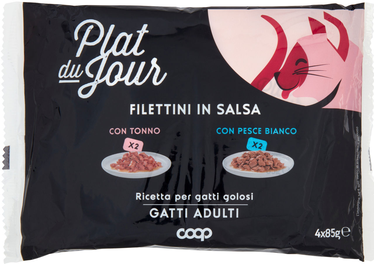 Umido gatto filettini in salsa tonno e pesce bianco plat du jour coop g85x4