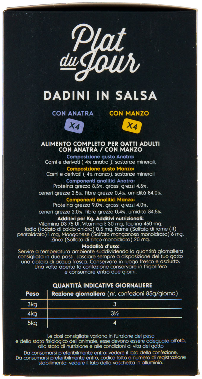 UMIDO GATTO MULTIPACK DADINI IN SALSA-4 ANAT./4 MANZO-PLAT DU JOUR COOP G85X8 - Immagine 31