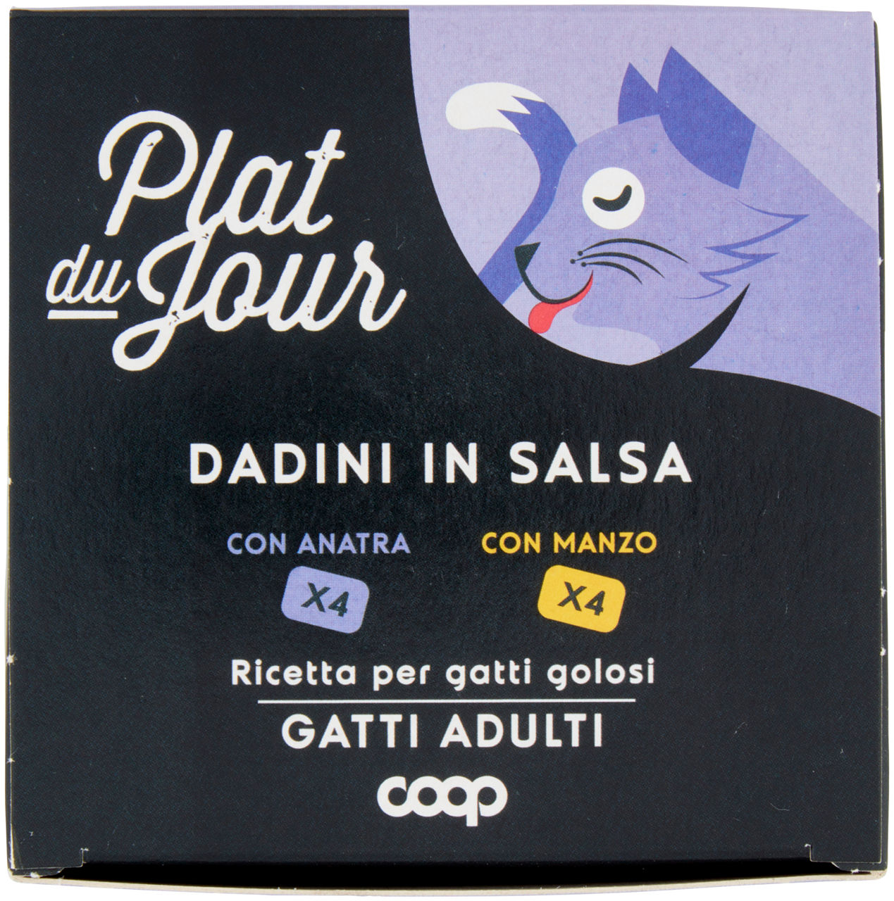 UMIDO GATTO MULTIPACK DADINI IN SALSA-4 ANAT./4 MANZO-PLAT DU JOUR COOP G85X8 - Immagine 41