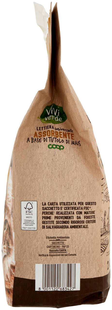 LETTIERA VEGETALE UNIVERSALE ASSORBENTE MAIS VIVI VERDE COOP 2,4KG - Immagine 31