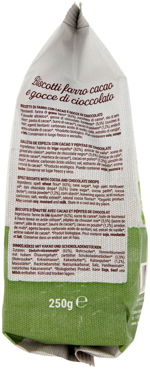 BISCOTTI BIO FARRO/CACAO/GOCCE DI CIOCCOLATO SARCHIO G 250 - Immagine 31