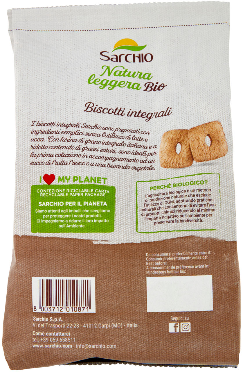 BISCOTTI INTEGRALI BIO SARCHIO G 250 - Immagine 21