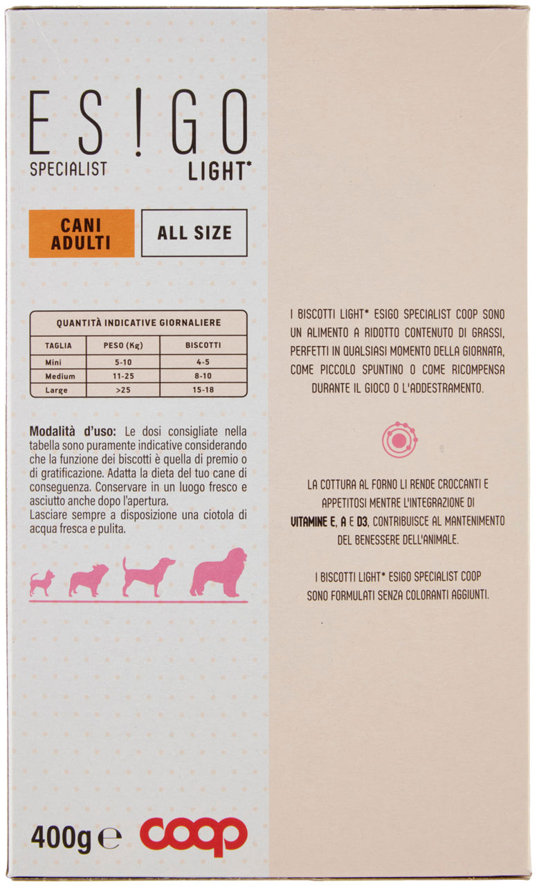 BISCOTTI CANI ADULTI LIGHT ESIGO SPEC COOP G400 - Immagine 21