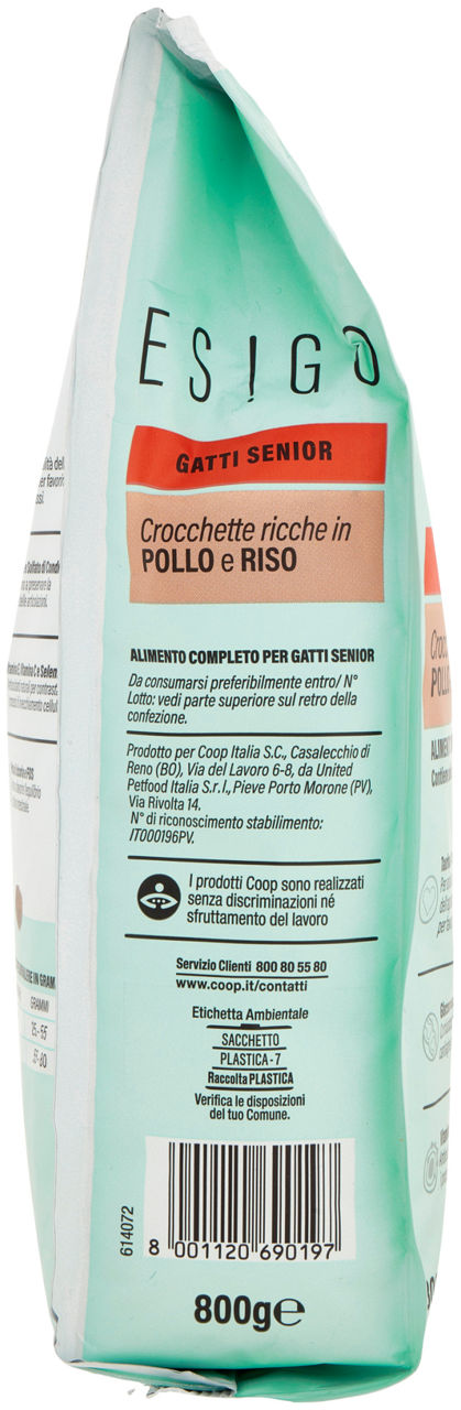 SECCO GATTO CROCCHETTE GATTI ANZIANI POLLO E RISO ESIGO COOP G800 - Immagine 11