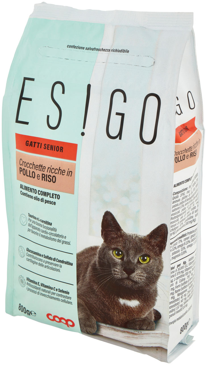 SECCO GATTO CROCCHETTE GATTI ANZIANI POLLO E RISO ESIGO COOP G800 - Immagine 61