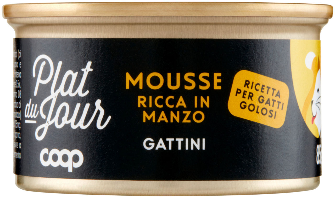 Umido gatto mousse per gattini manzo coop plat du jour g 85